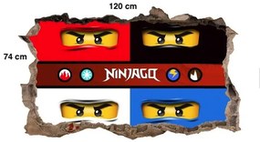 Adesivo moderno per bambini con personaggi ninja go 74 x 120 cm