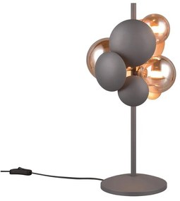 Lampada da tavolo con paralume in vetro grigio-oro (altezza 50 cm) Bubble - Trio Select
