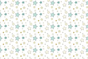 Carta da parati – Stelline spaziali con sfondo bianco
