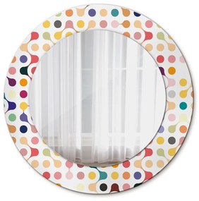 Specchio rotondo stampato Multi -colorato senza saluti fi 50 cm