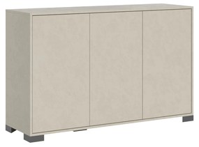 Madia e Porta TV Lumina con ante in bianco lucido e cashmere, Cashmere / Madia 3 ante