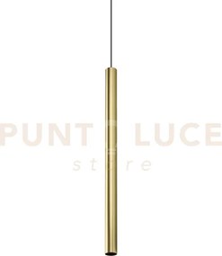 Look round sospensione 1 luce attacco gu10 ottone d.4x70cm
