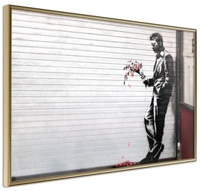 Poster  Banksy: Waiting in Vain  Cornice Quadri Cornice d'oro, Larghezza x Altezza Home decor 90x60