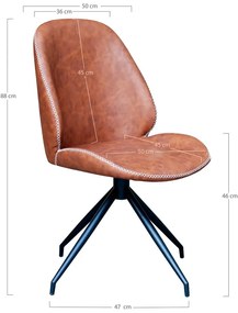 Sedie da pranzo marrone cognac in un set di 2 pezzi Monte - House Nordic