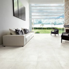 Gres Porcellanato Effetto Resina Spatolato Bianco 60X60 - Esbo720