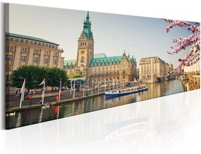 Quadro Hamburg Town Hall  Colore Beige, Dimensioni e Misure 120x40