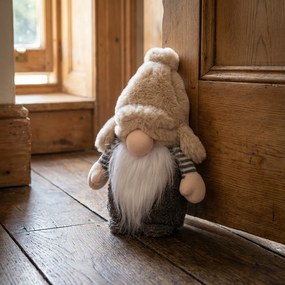 Gnomo Natale fermaporta 33 cm righe