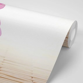 Carta da parati autoadesiva – Equilibrio di pietre e fiori rosa