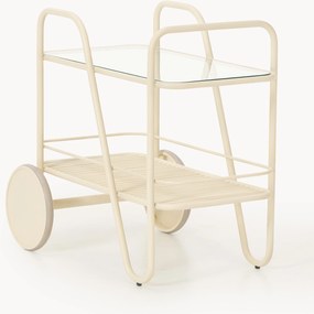 Carrello portavivande in metallo con piano in vetro Giovanni