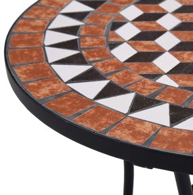 Tavolino da bistrot con mosaico marrone 60 cm in ceramica