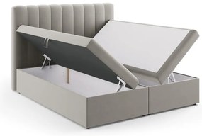 Letto boxspring grigio con contenitore 180x200 cm Gina - Milo Casa