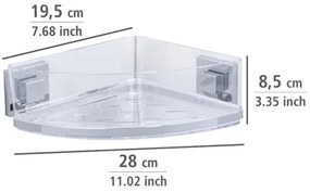 WENKO 22686100-Mensola angolare VACUUM-LOC QUADRO ED 28x19,5 cm argento/trasparente