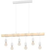 Lampadario Industrial Townshend 6 Luci Acciaio Bianco