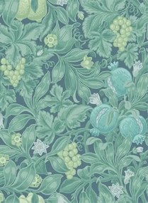Cole & Son Carta da parati Vines of Pomona - Teal & Viridian on Denim