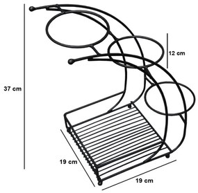 Portafiori 37x19 cm nero/metallo