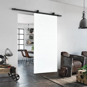 Porta scorrevole Milk in mdf bianco, L 92.5 x H 211.5 cm, con binario Industrial Reversibile
