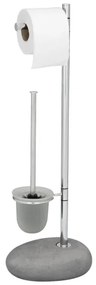 WENKO 19494100 - Spazzola per WC PEBBLE STONE 23,5x70 cm cromo lucido/grigio/satinato