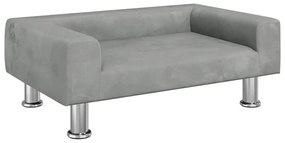 Divano per bambini grigio chiaro 70x45x26,5 cm in velluto