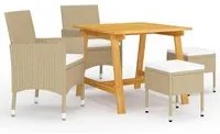 Set Mobili da Pranzo per Giardino 5 pz Beige cod mxl 69245