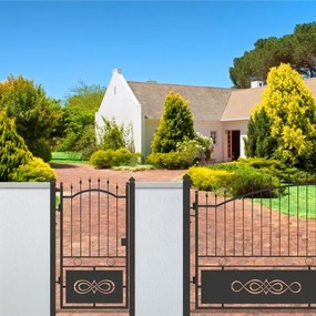 Cancello manuale battente Lavaredo in ferro, apertura a sinistra, L 104.5, H 180-195 cm, di colore nero