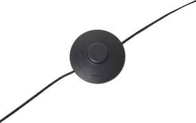 Lampada da terra ad arco di design nera con LED dimmerabile a 3 livelli - Anello