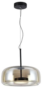 Lampada a Sospensione LED 6 W in Metallo e Vetro – Nero/ambra