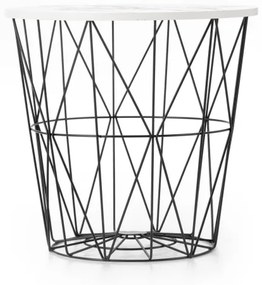 Tavolino HARISSA 41x42 cm nero/bianco marmor decor