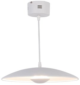 Lampadario LED bianco con paralume in metallo Lund – Candellux Lighting