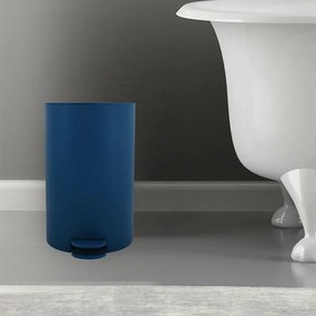Pattumiera bagno 3 Lt blu scuro con apertura a pedale Orbix