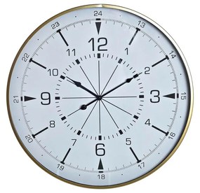 Orologio da Parete DKD Home Decor Cristallo Dorato Metallo Bianco Bussola (60 x 3 x 60 cm)