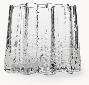 Vaso in vetro soffiato con superficie strutturata Gry, alt. 19 cm