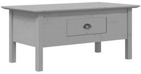 Tavolino da salotto bodo 100x55x45cm legno massello pino grigio
