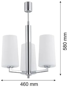 Argon 1224 - Lampadario on a pole CAMELOT 3xE27/15W/230V cromo lucido