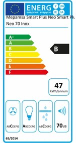 Cappa Classica Mepamsa Smart Plus Neo 70 cm 580 m3/h 70 dB Bianco Acciaio