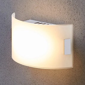 Lindby Applique LED di vetro bianco Gisela