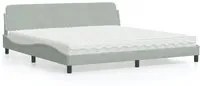 Letto con Materasso Grigio Chiaro 200x200cm Velluto 3208471