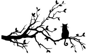 Decorazione da muro 80x50 cm ramo metallo