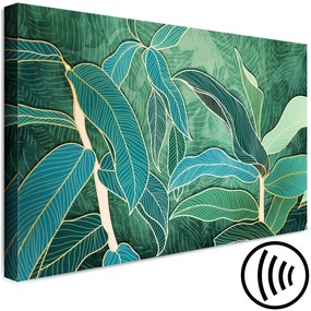 Quadro moderno Vivid Leaves (1 pezzo) wide - paesaggio di foglie esotiche