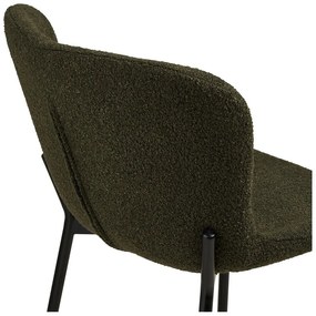 Sgabello da bar verde scuro imbottito (altezza della seduta 65 cm) Maceda – House Nordic