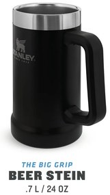 Tazza termica nera in acciaio inox 700 ml The Big Grip Beer Stein Black – Stanley