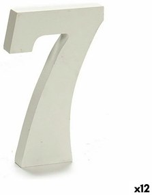 Numeri 7 Legno Bianco (1,8 x 21 x 17 cm) (12 Unità)