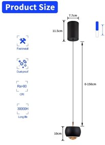 Immax NEO 07219L - Lampadario LED dimmerabile DORMINE 6W/230V opaco nero Tuya +TC