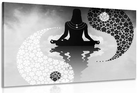 Stampa su tela – Yoga del Jin e Jang in bianco e nero