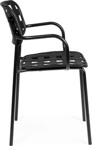 Sedie da esterno in set nere in metallo 4 pz Clover – Bizzotto