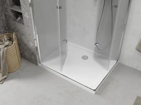 Mexen Lima Duo cabina doccia pieghevole 80 x 70 cm, trasparente, cromo + piatto Flat - 856-080-070-01-02-4010