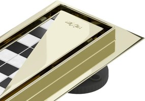 Mexen Flat 360° M13 scarico lineare rotante 2 in 1 60 cm, dorato - 1510060-40