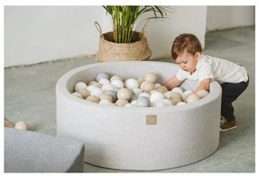 Piscina di palline grigia in velluto a coste ø 90x30 cm Montessori – Meowbaby