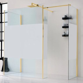 Walk-in wens L 68 x H 200 cm, vetro 6 mm serigrafato dorato