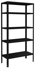 Scaffale in kit 5 ripiani Crosser L 90 x P 40 x H 180 cm nero opaco, portata per ripiano 80 kg
