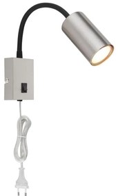 Globo 57911W - Lampada flessibile da muro ROBBY 1xGU10/25W/230V nero/cromo